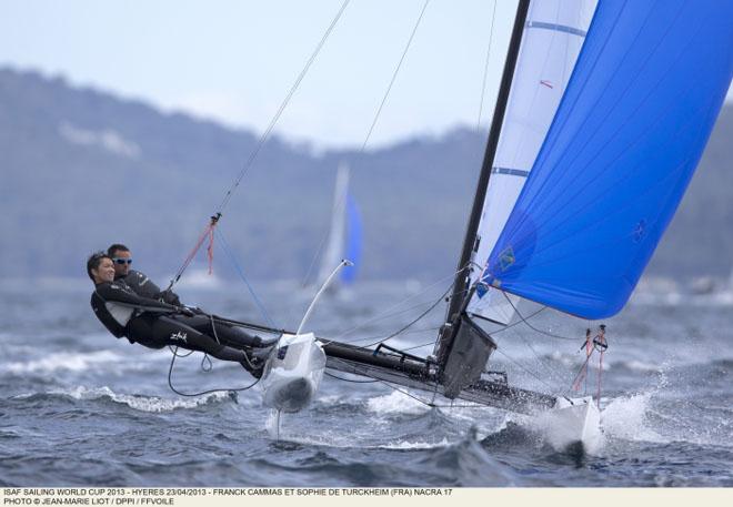 Franck Cammas and  SophieTurckheim, Nacra 17 - 2013 ISAF Sailing World Cup Hyeres ©  Jean-Marie Liot /DPPI/FFV